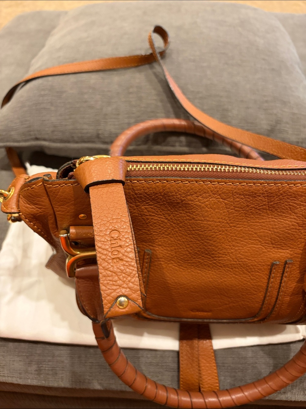 Chloe Marcie Small Brown Leather Satchel - Picture 4 of 12